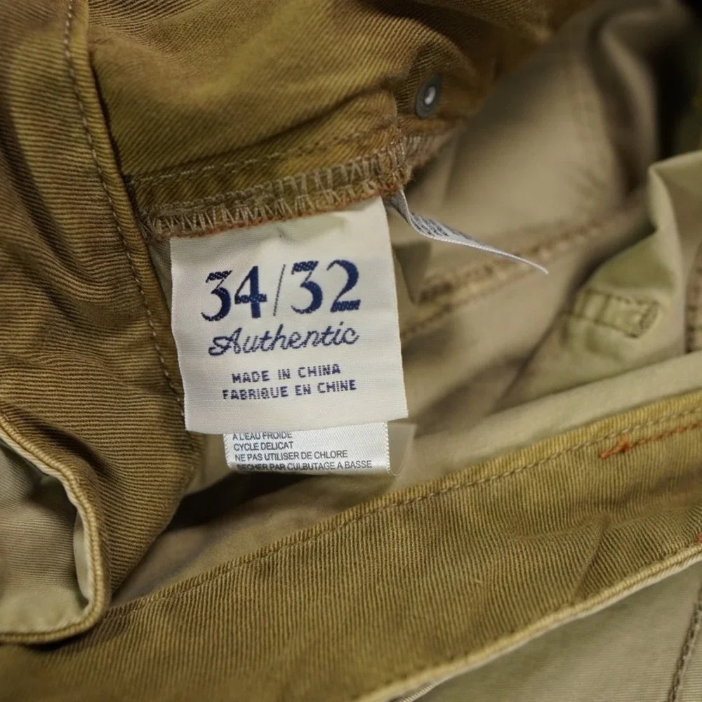 Tommy Bahama Jeans Mens 34x32 Khaki Tan Straight Logo Island Crafted Outdoor